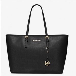 Michael Kors Black Jet Set Saffiano Leather Tote